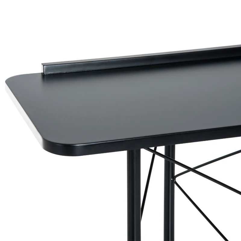 HOMCOM Floor-Standing Lecturn Stand-Black Metal Pipe, MDF