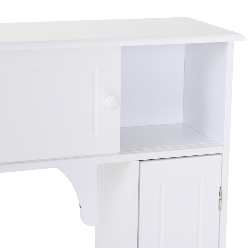 HOMCOM Over-The-Toilet Storage Cabinet Shelf Organizer Freestanding Spacesaver White Home Bathroom