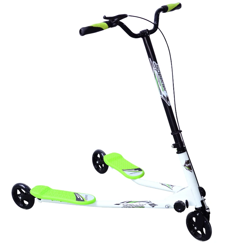 HOMCOM Kids 3 Wheels Speeder Scooter, L Size-Green