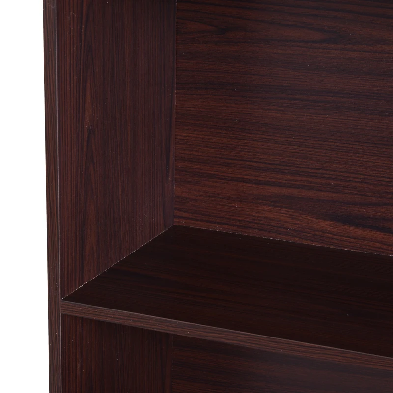 HOMCOM 4-Tier Bookshelf, 80Lx29.5Wx180H cm-Dark Coffee/Grain/Black Colour