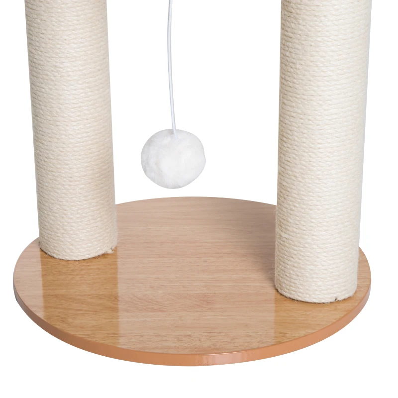 Pawhut Cat Scratching Post, 37H cm-Wood Grain Colour