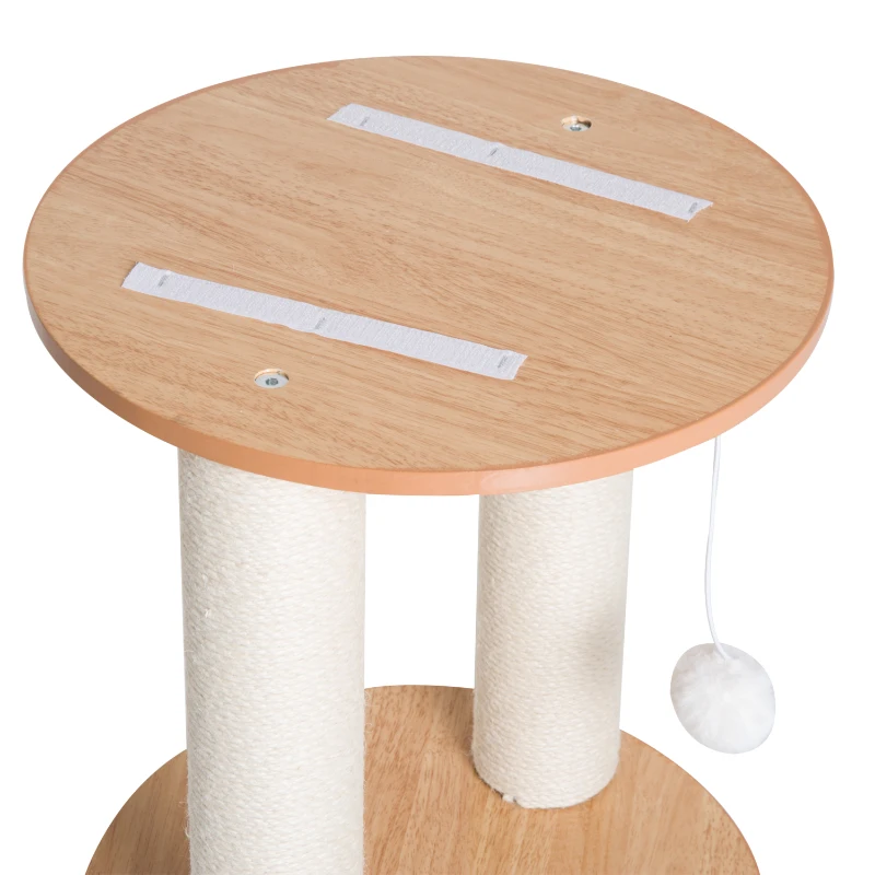 Pawhut Cat Scratching Post, 37H cm-Wood Grain Colour