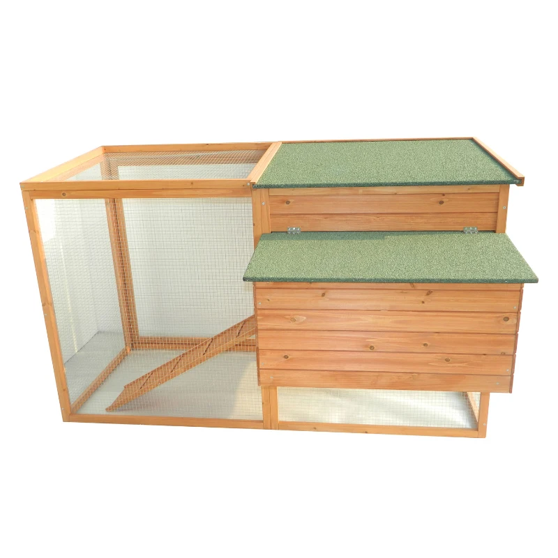 Pawhut Wooden Chicken Coop, 168Lx110.5Wx101.5H cm-Fir Wood