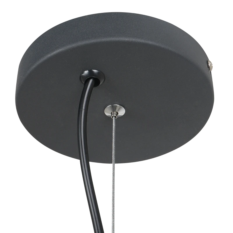 HOMCOM Ceiling Lamp, Adjustable Hanging, Ф30 cm, Metal-Black