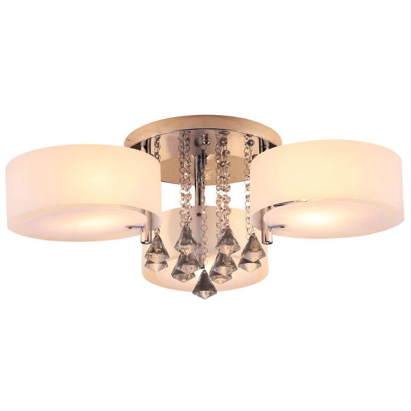 HOMCOM Pendent Ceiling Light, Ф72-Silver/White