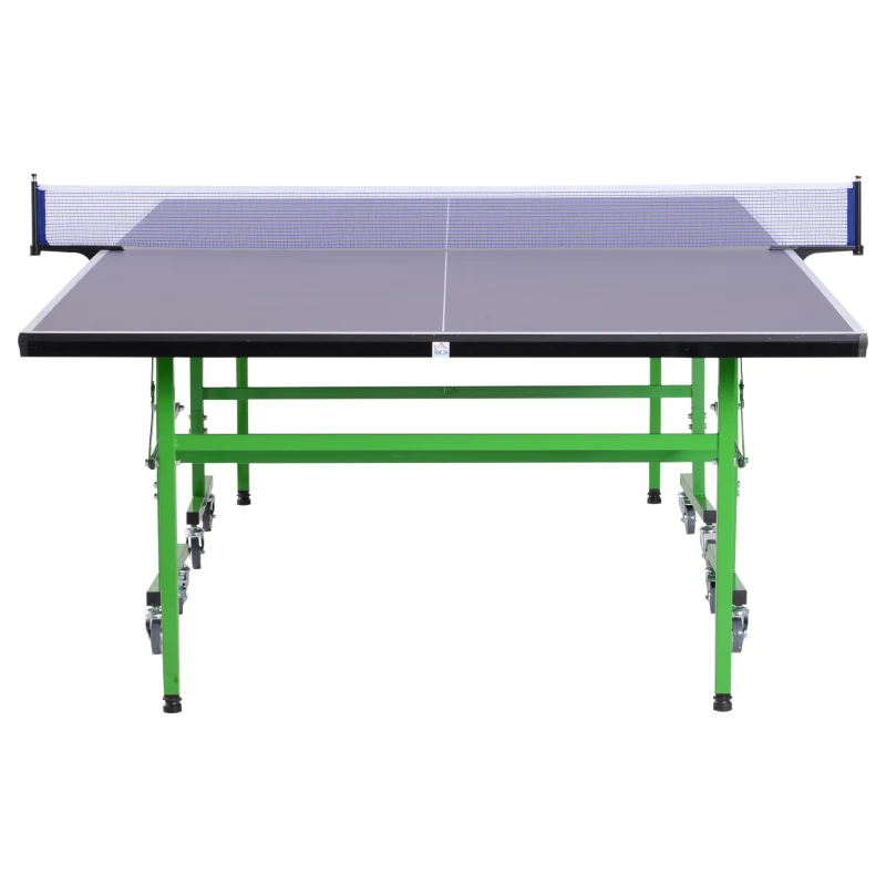 HOMCOM Folding Ping Pong Table, Metal Frame, MDF, Steel-Purple/Green