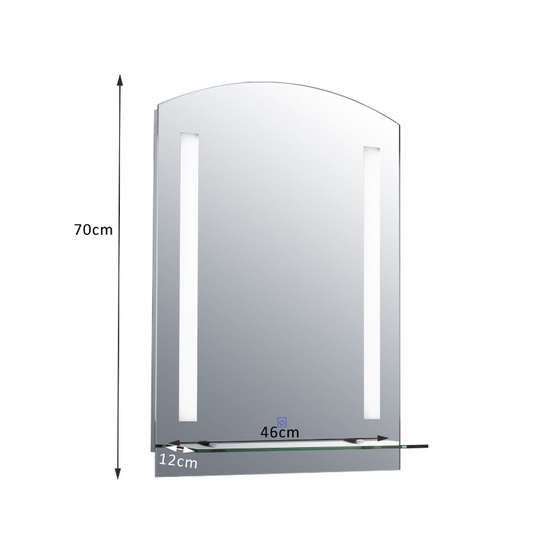 HOMCOM 70L×50W×4T cm 24W Waterproof LED Mirrorr-Silver