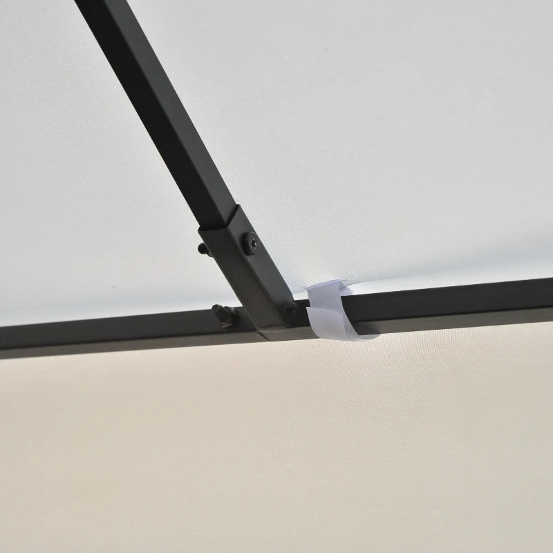 Outsunny 3x3 m Waterproof Double-Tier Gazebo-Brown/ Creamy White