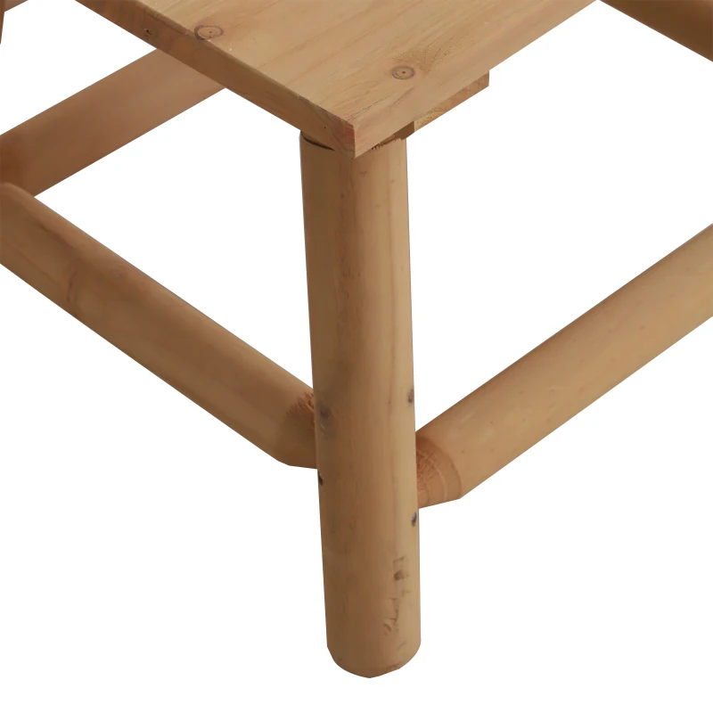 Outsunny Coffee Table, Fir Wood, 60Lx50Wx45H cm-Natural Wood Colour