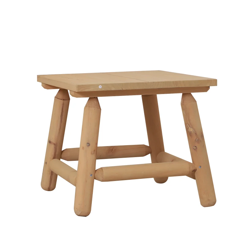 Outsunny Coffee Table, Fir Wood, 60Lx50Wx45H cm-Natural Wood Colour