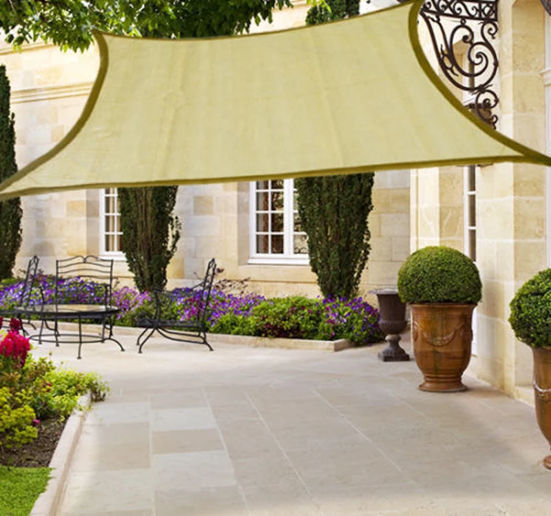 Outsunny Square Sun Sail Shade W/ Free Ropes, size 3.6m-Sand