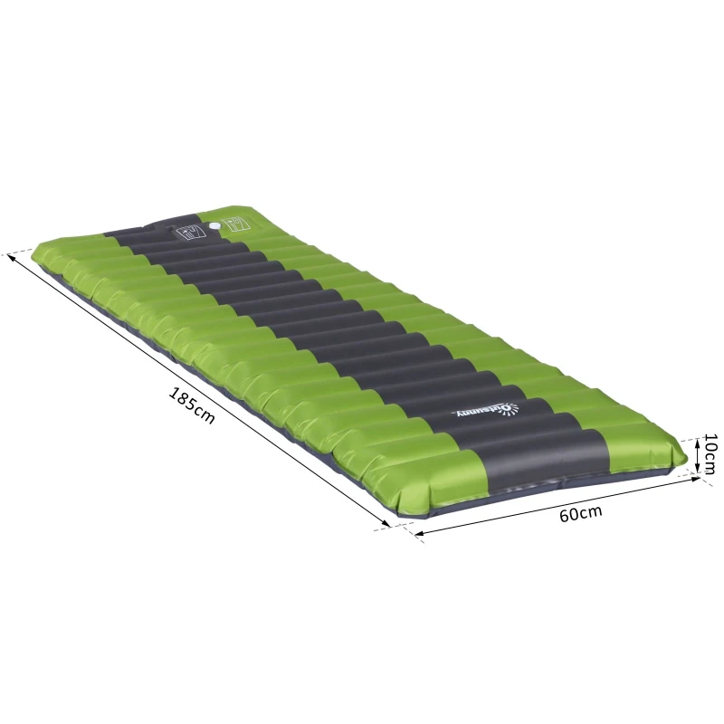 Outsunny PVC Self-Inflating Single Camping Mattress Bed Green