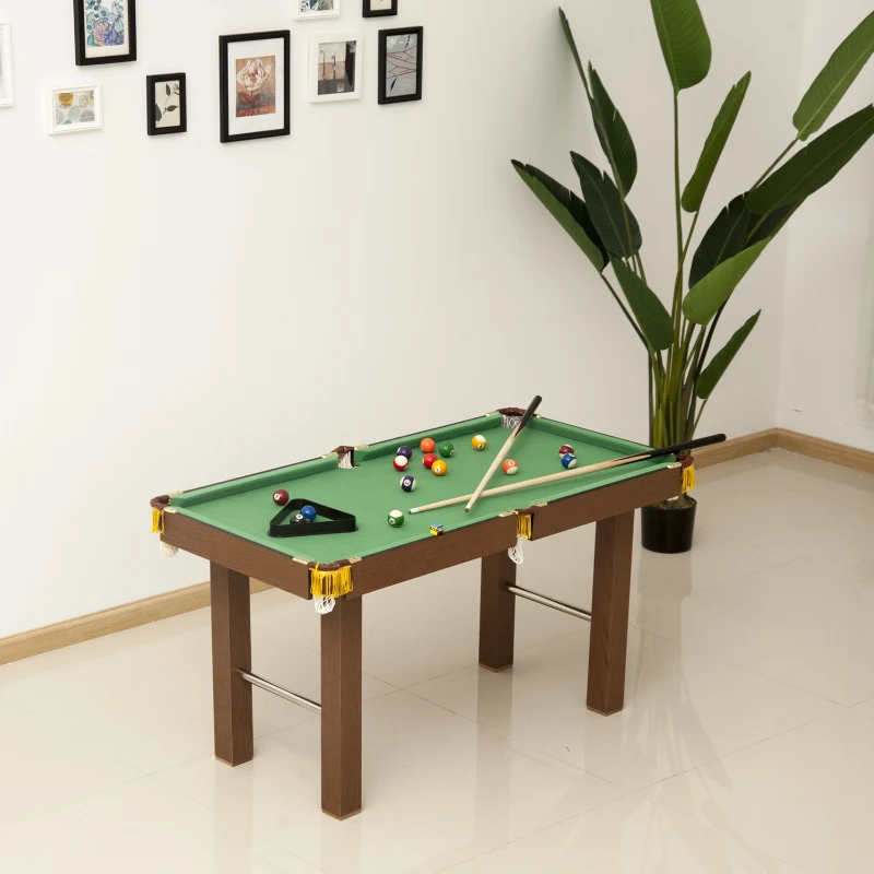 HOMCOM 4ft Mini Pool Table-Brown