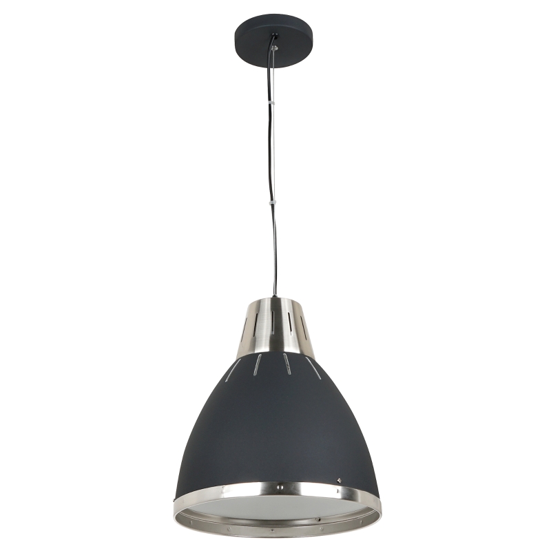 HOMCOM Ceiling Lamp, Adjustable Hanging, Ф30 cm, Metal-Black