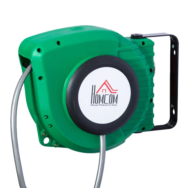 HOMCOM Retractable Wall Mounted Water Hose Reel, 9 m