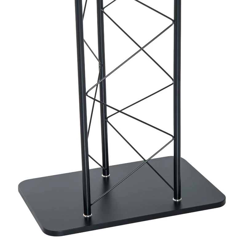 HOMCOM Floor-Standing Lecturn Stand-Black Metal Pipe, MDF