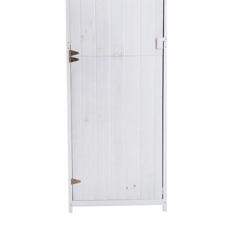 Outsunny Garden Shed, 65Lx67.5Wx214H cm, Wood-White