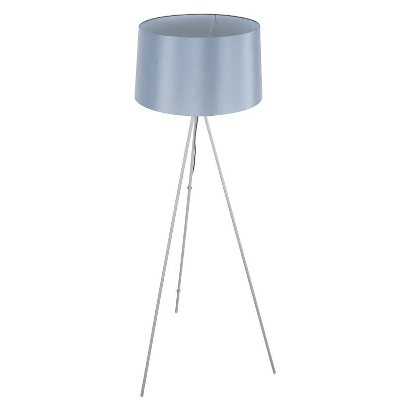 HOMCOM Tripod Floor Lamp, Ф48x156H cm, Metal/Linen-Grey
