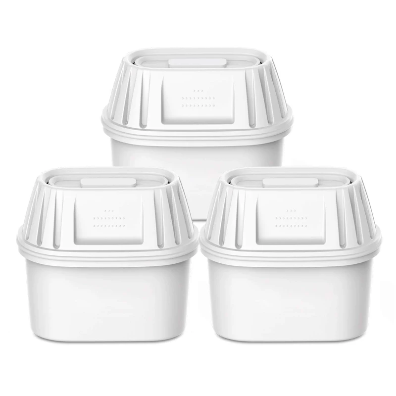 VIOMI 3 Pack Universal Water Filter Cartridges Compatible with BRITA Water Filter Jug,Seven layer filtration,White