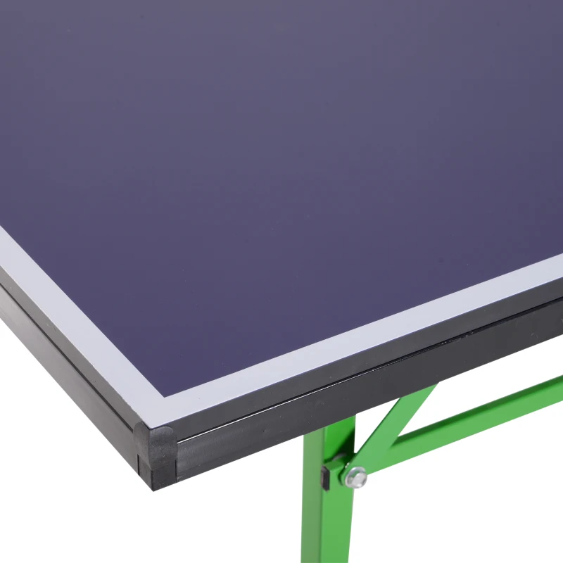 HOMCOM Folding Ping Pong Table, Metal Frame, MDF, Steel-Purple/Green