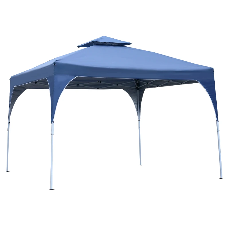 Outsunny 3x3 m Pop-Up Gazebo W/ 2-Tier Roof-Blue