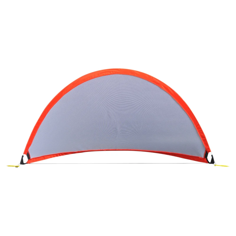 HOMCOM 6FT/180cm Foldable Pop-Up Soccer Net for Kids W/Carry Bag-Red