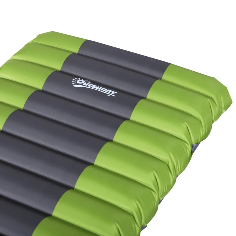 Outsunny PVC Self-Inflating Single Camping Mattress Bed Green