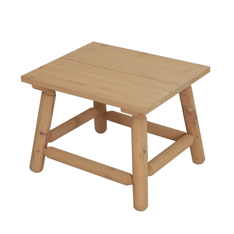 Outsunny Coffee Table, Fir Wood, 60Lx50Wx45H cm-Natural Wood Colour