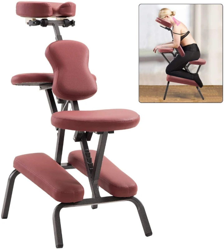 HOMCOM Foldable Massage Chair, Steel-Red