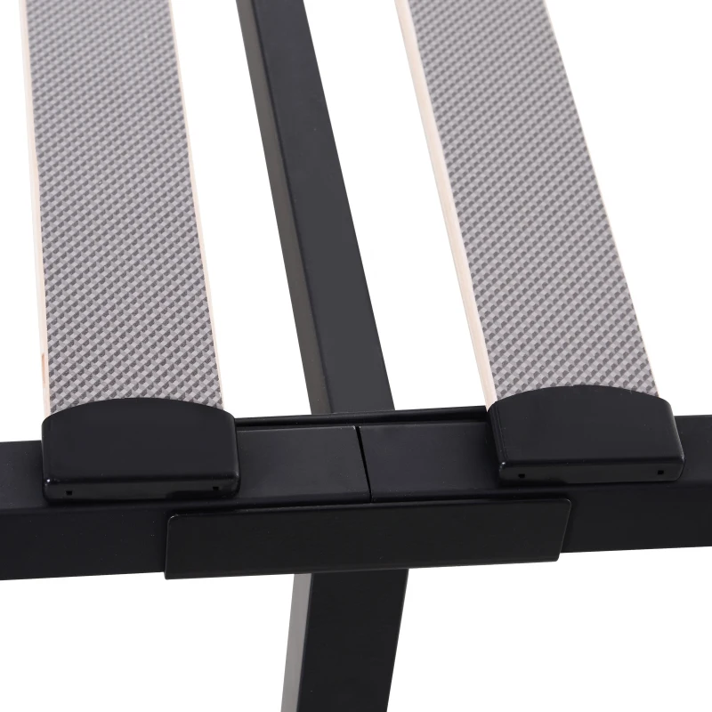 HOMCOM Metal Frame Single Bed w/ Bentwood Slats Black