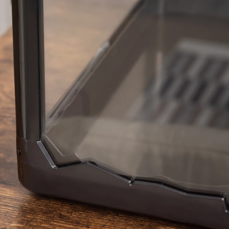 PawHut Terrário para Reptéis Terrário para Insetos de Acrílico com Comedouro Termômetro 2 Suportes para Lâmpada E27 e Interruptor para Largato Camaleão 60x40x40,5cm Preto