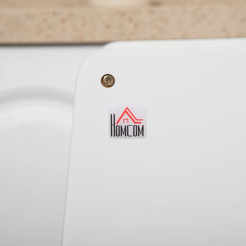 HOMCOM Torre de Aprendizagem de Madeira para Crianças Torre de Aprendizagem Infantil com Altura Ajustável em 3 Posições e Barra de Segurança 40x50x90cm Branco