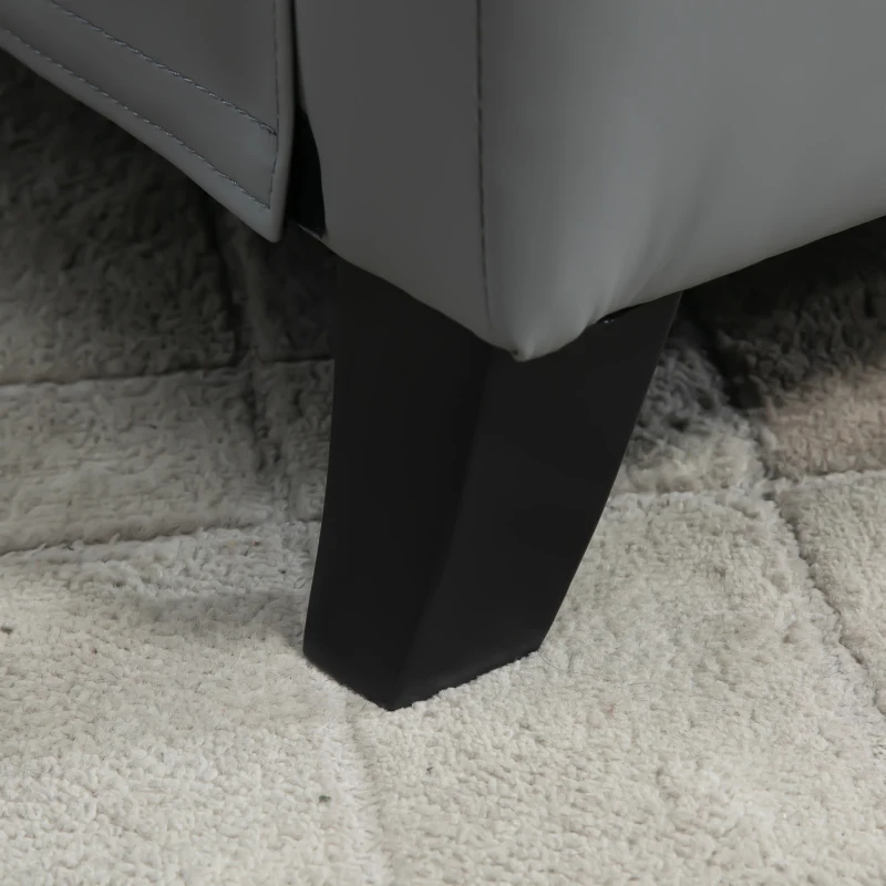 HOMCOM Poltrona Relax Reclinável em até 140° Estofada em PU com Apoio para os Pés Retrátil Assento e Encosto Acolchoados para Sala de Estar Escritório Dormitório 70,5x86x99cm Cinza