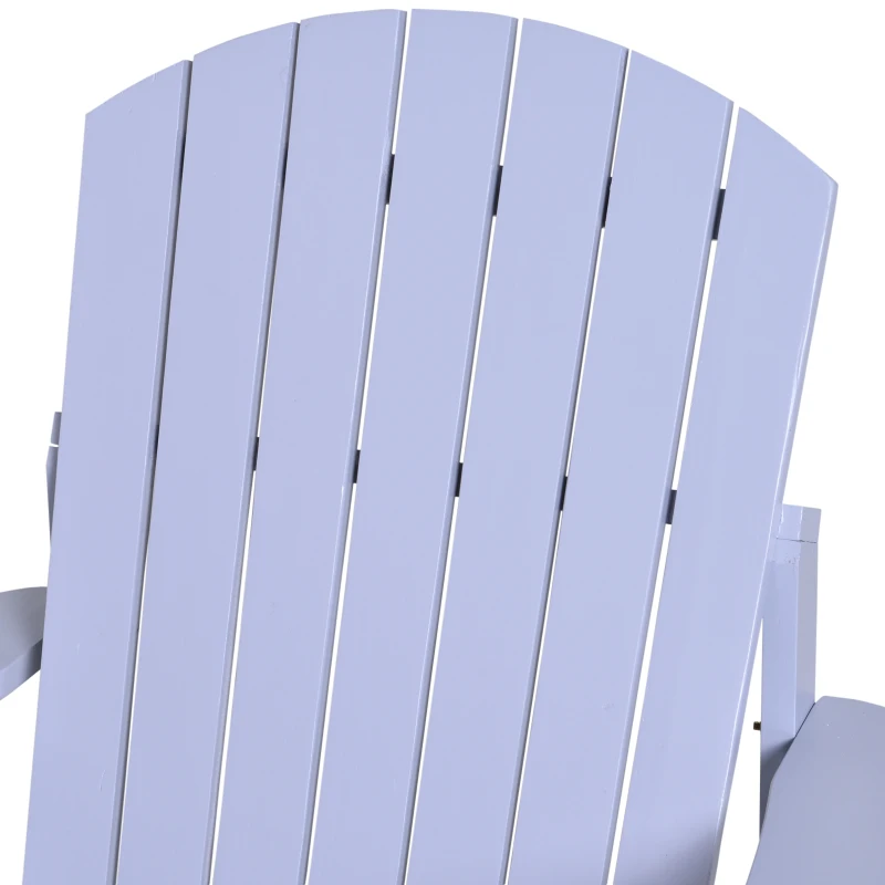 Outsunny Outdoor Classic Wooden Adirondack Deck Chair with Cup Holder - Grey