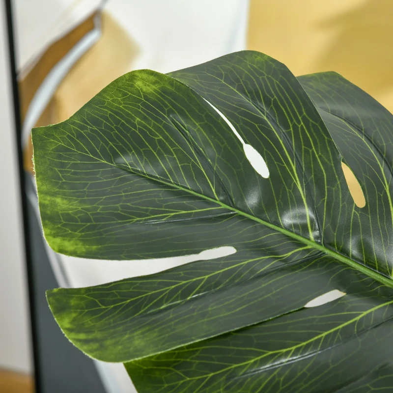HOMCOM Planta Artificial Costela de Adão no Vaso 110cm de Altura Planta Artificial Tropical Decorativa com 11 Folhas para Casa Sala de Estar Dormitório Verde