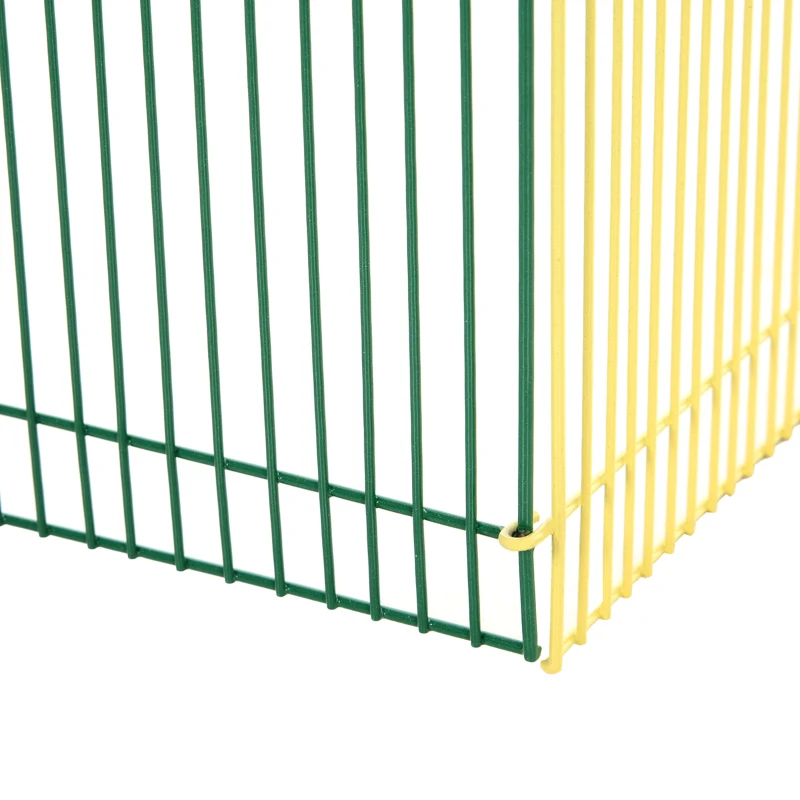 PawHut Cerca para Pequenos Animais Gaiola Modular de Metal Dobrável com 8 Painéis para Pequenos Animais para Interior Exterior 69x69x23cm Multicor