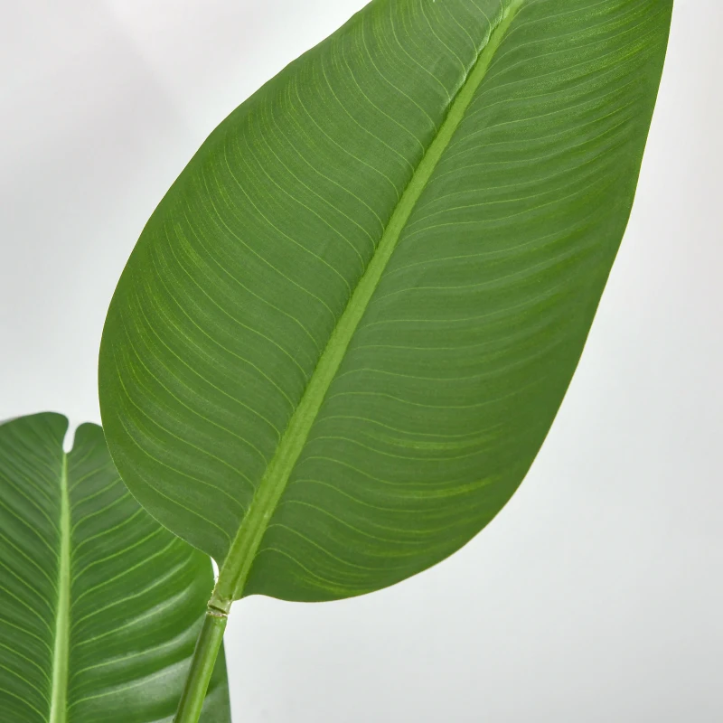 HOMCOM Planta Artificial Bananeira de 160cm com Vaso e 10 Folhas Realistas Planta Tropical Sintética para Decoração em Interior e Exterior Escritório Casa Verde