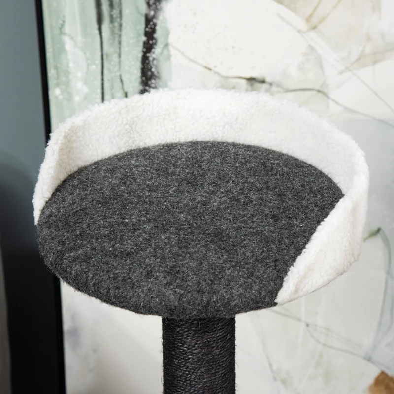 PawHut Árvore para Gatos Torre de Escalada para Gato com Caverna Várias Plataformas e Postes Arranhadores de Sisal Natural Centro de Atividades 70x41x112cm Cinza Escuro