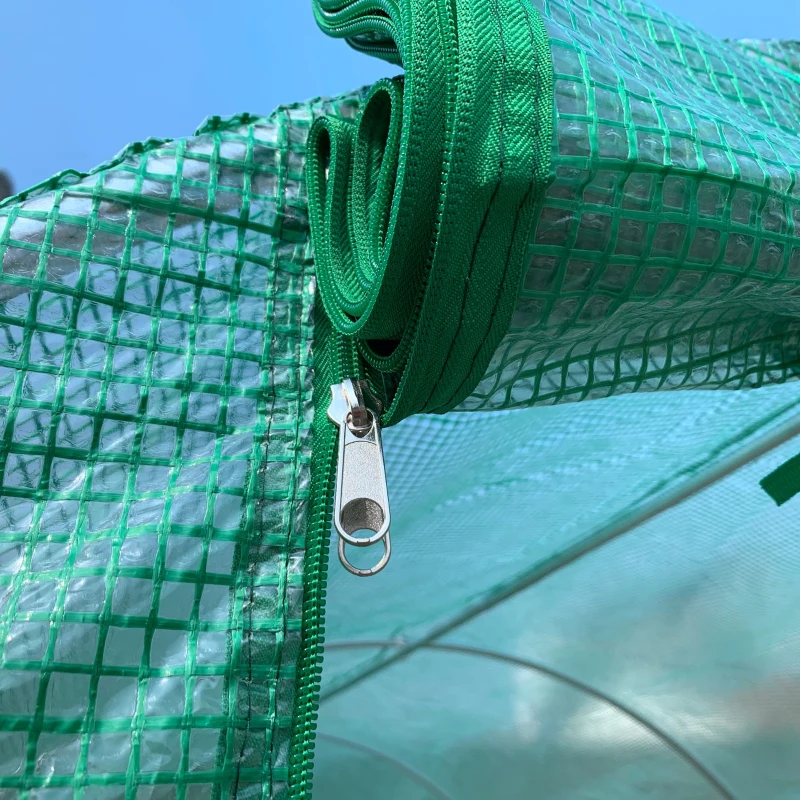 Outsunny Estufa Tipo Túnel 400x200x200cm Estufa de Túnel com Portas Enroláveis e 6 Janelas Cobertura de PE 140 g/m² Estrutura de Metal para Cultivo de Plantas Verduras Verde