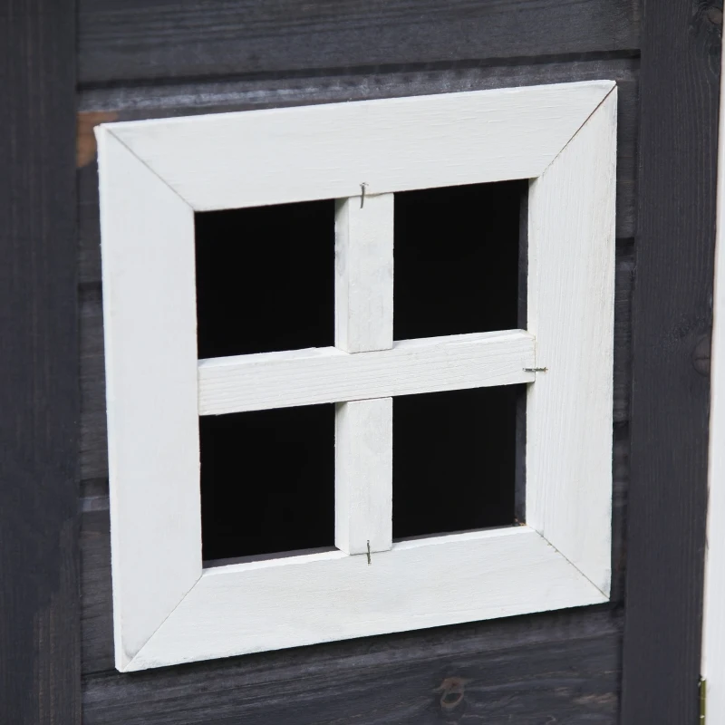 PawHut 170cm Deluxe Chicken Coop Small Animal Habitat Hen House with Outdoor Run Resting  Nesting Box Removable Tray Waterproof Asphalt Roof Lockable Door Grey