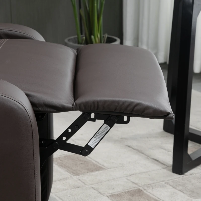 HOMCOM Poltrona de Massagem Reclinável com 2 Zonas de Massagem 8 Programas e 5 Níveis de Intensidade 68x88x98 cm Marrom Escuro