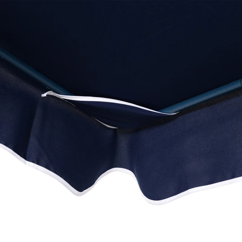 Outsunny Baloiço de Jardim de 3 Lugares com Estrutura de Metal Almofada Toldo Ajustável Balcão Terraço Patio Carga Máx. 200kg 170x110x153cm Azul e Branco