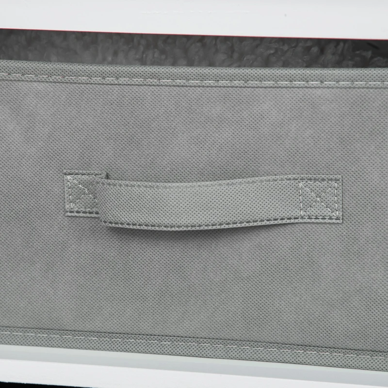 HOMCOM Conjunto de Mesa Infantil de Madeira com 2 Cadeiras 2 Gavetas de TNT de Armazenamento Mobiliário para Crianças Secretária 71x48x49cm Cadeiras 29x27x53cm Branco e Cinza