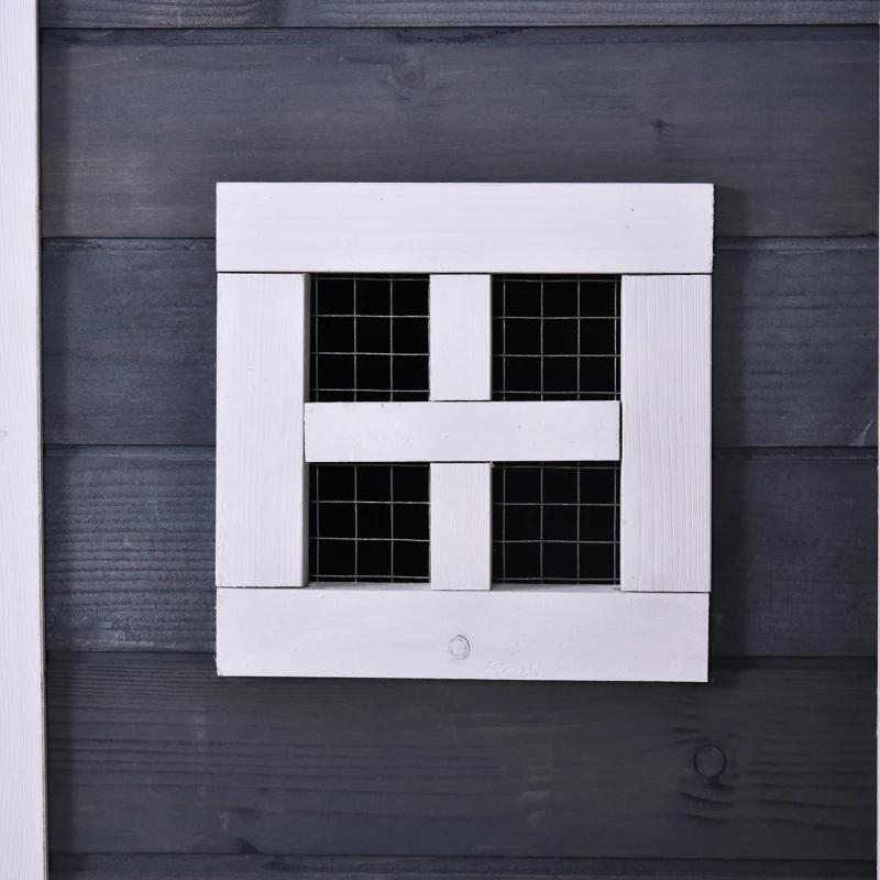 PawHut Galinheiro Exterior de Madeira Gaiola para Galinhas de 2 Níveis com Ninho Zona Aberta Teto Asfáltico Bandeja Removível e Rampa 175,4x95,5x100cm Cinza