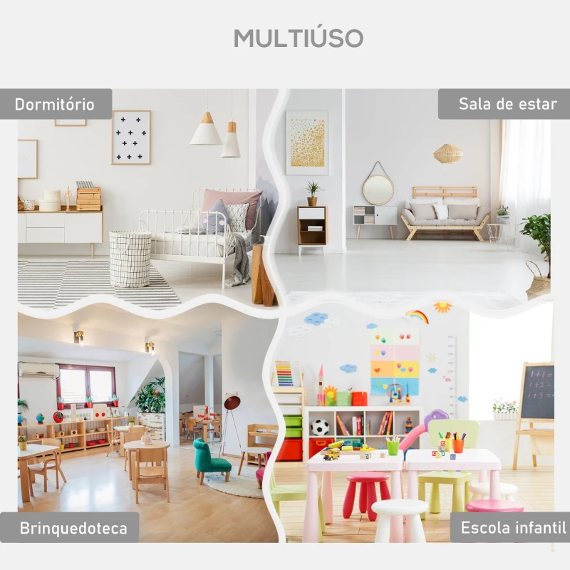HOMCOM Conjunto de Mesa Infantil de Madeira com 2 Cadeiras 2 Gavetas de TNT de Armazenamento Mobiliário para Crianças Secretária 71x48x49cm Cadeiras 29x27x53cm Branco e Cinza
