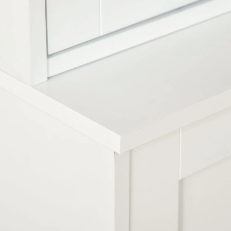 HOMCOM Vitrine para Sala de Estar Estante de Livros com 4 Portas e Prateleiras Superiores com Altura Ajustável Estilo Moderno Multiúso para Cozinha Escritório Dormitório 76x40x178,5 Branco