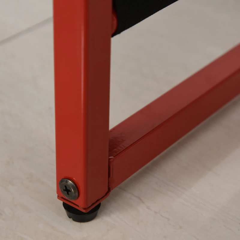 HOMCOM Bureau gaming bureau gamer bureau informatique 2 tiroirs 4 poches latérales métal rouge panneaux particules noir