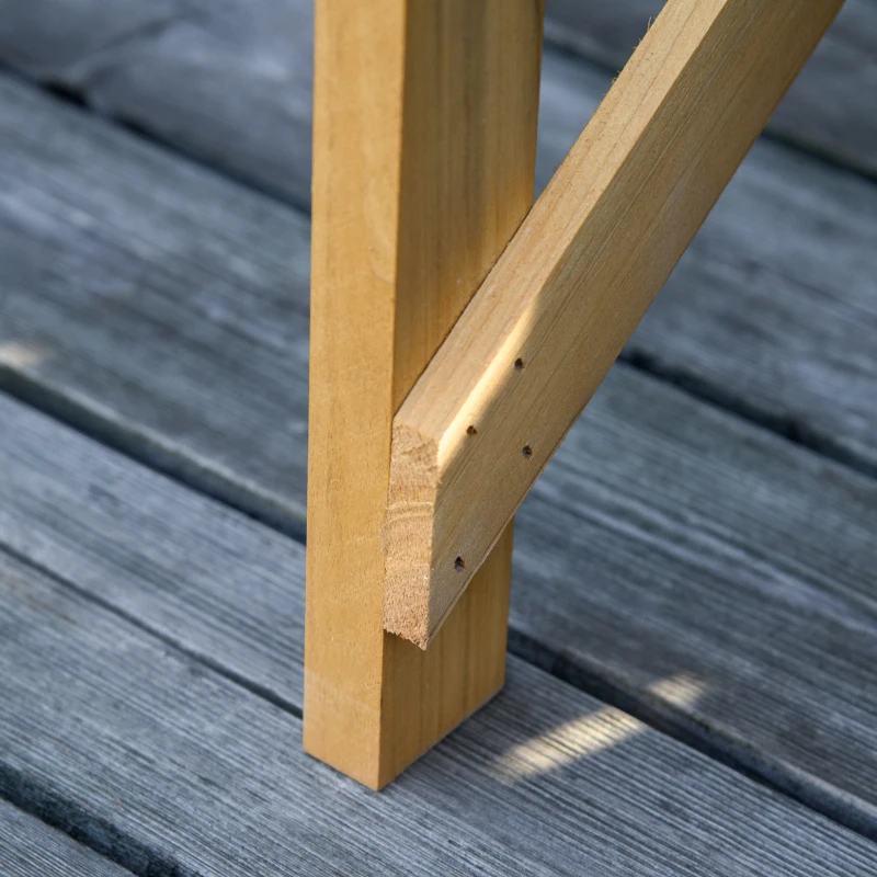 Outsunny plantentafel met houten plank 80 cm x 40 cm x 84 cm