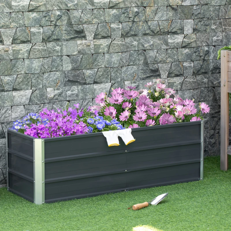 Outsunny verhoogd bed 125cm x 47cm x 40cm