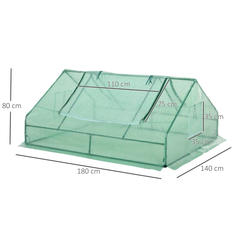 Outsunny 1.8 x 1.4M  Mini Greenhouse Portable Flower Planter for Garden Backyard w/ Zipper
